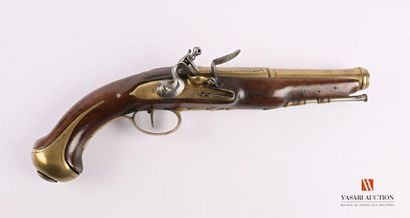 null Pistolet de marine , platine laiton, signée Lefeuvre ainé à Bordeaux, fort canon...