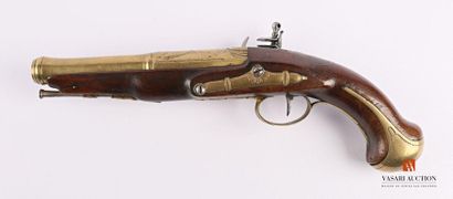 null Pistolet de marine , platine laiton, signée Lefeuvre ainé à Bordeaux, fort canon...