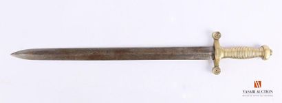 null Glaive modèle 1855 allégé, poignée laiton, lame de 44 cm, LT 56,5 cm, usure,...