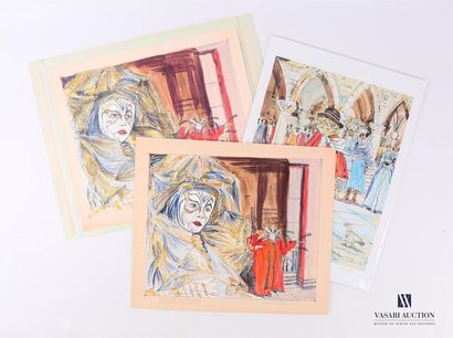 null PEYRANNE Rémy (XXth century)
Carnival of Venice
One lithograph and one reprographic...