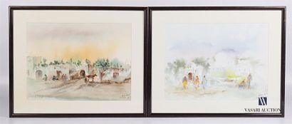 null ACHWAK Mohamed (né en 1973)
Trois aquarelles sur papier comprenant :
- Paysage...