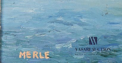 null MERLE (XXèmes siècle)
Vue de port en Méditerrannée
Huile sur toile
Signée en...