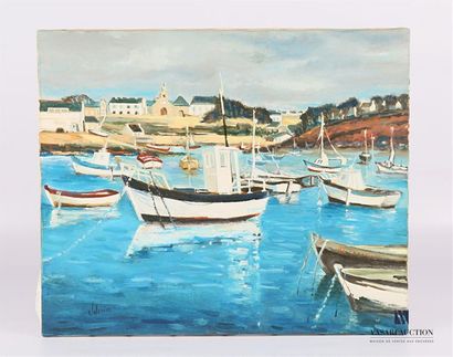 null VALERIO (20th century)
Boats in the harbour
Oil on canvas
Signed lower left
38...