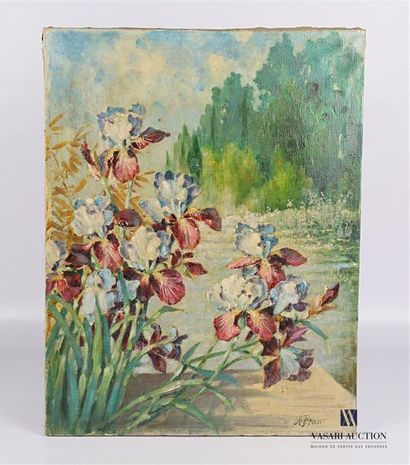 null BROWN Xavier (20th century)
Iris
Oil on canvas
Signed lower right - Titled and...
