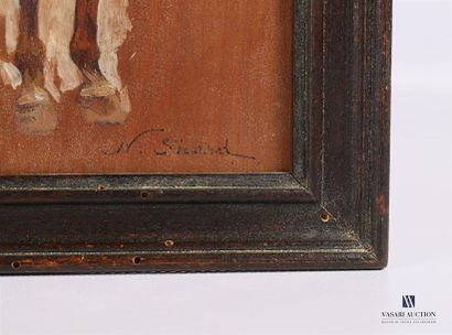 null SICAR Nicolas (1840-1920)
Study of a horse
Oil on wood panel
Signed lower right
24...