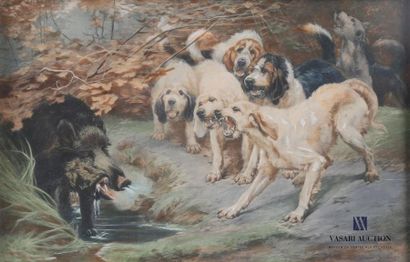 null French school of the end of the XIXth century - beginning of the XXth century
Spaniels...