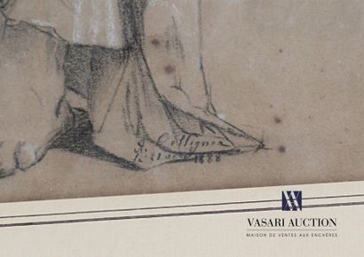 null COLLIGNON (XIXème siècle)
Femme drapée
Fusain et craie blanche
Signé et daté...