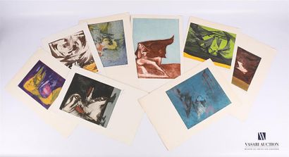 null BILUGARD?? (XXth century)
Suite of eight colour engravings :
- Alone, we are...