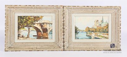 null French school of the XXth century
Two oils on isorel
Le Pont Neuf - View of...