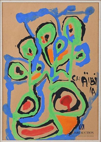 CHAIBIA (1929-2004) CHAIBIA (1929-2004)
Gouache
garden on cardboard
Signed right
19...