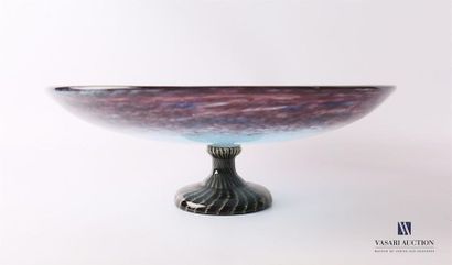 SCHNEIDER SCHNEIDER
Coupe montée de forme ronde en verre à décor marmoréen dans les...