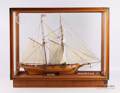 null Maquette de l'Albatros en bois et tissus - 1840 
Dans une vitrine de présentation...