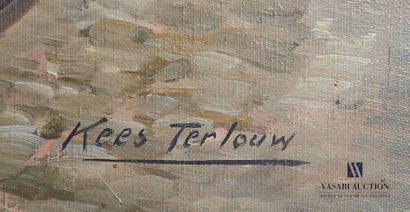 TERLOUW Kees (1890-1948) TERLOUW Kees (1890-1948) 
Bateaux amarrés
Huile sur toile
Signée...