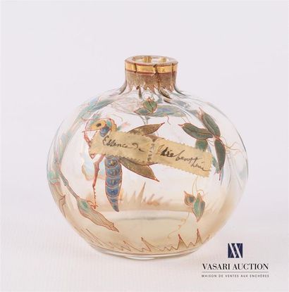 GALLE Charles (1818-1902) GALLE Charles (1818-1902)
Vase boule en verre à décor en...