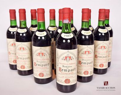 null 12 bottles DOMAINE DU REMPARTPomerol1983Et
: 7 slightly stained, 5 more stained...