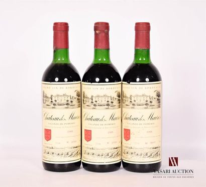 null 3 bouteilles	Château DES MAURES	Lalande de Pomerol	1988
	Et. un peu tachées...