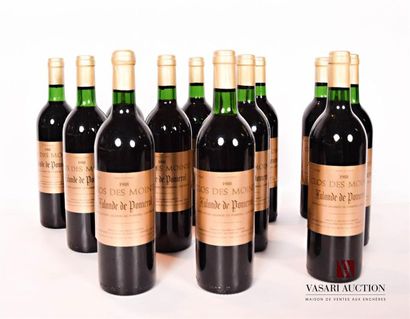 null 12 bouteilles	CLOS DES MOINES	Lalande de Pomerol	1988
	Et. impeccables. N :...