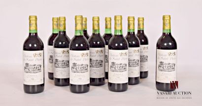 null 11 bouteilles	Château DE SAINT PIERRE	Graves	1986	
	Et.: 9 à peine tachées,...