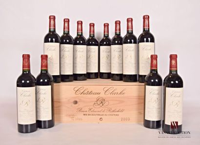 null 12 bouteilles	Château CLARKE 	Listrac Médoc	2003
	Présentation et niveau, impeccables....