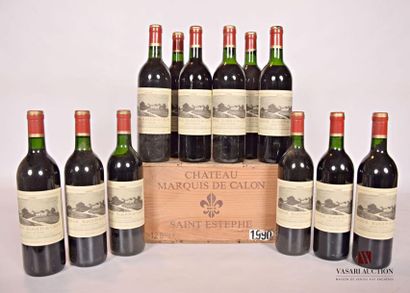 null 12 bouteilles	Château MARQUIS DE CALON	St Estèphe	1990
	Et. impeccables. N :...