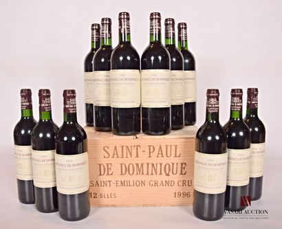 null 12 bottlesSAINT PAUL DE DOMINIQUESand Emilion GC1996Et
. impeccable. N: 11 low...