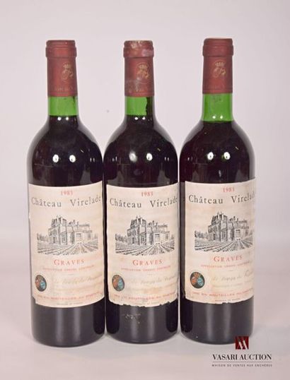 null 3 bouteilles	Château VIRELADE	Graves	1983
	Et. fanées et tachées (2 peu effrangées)....