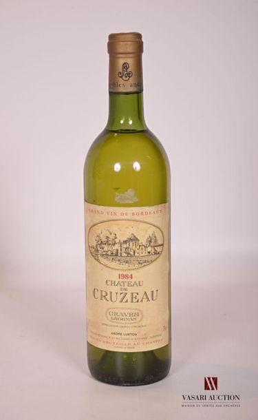 null 1 bouteille	Château de CRUZEAU	Graves blanc	1984
	Et. fanée et tachée. N : tout...