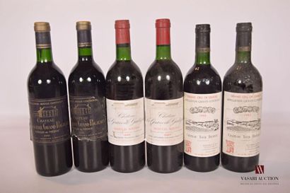 null Lot de 6 blles comprenant :		
2 bouteilles	Château LA GRAVIÈRE GRAND POUJEAUX	Moulis	1990
2...
