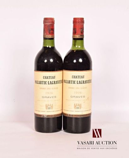 null 2 bouteilles	Château MALARTIC LAGRAVIÈRE	Graves GCC	1976
	Et. un peu tachées...