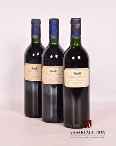 null 3 bouteilles	Château MOULIN BONNET	1ères Côtes de Bordeaux	1989
	Et. fanées...