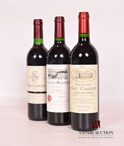 null Lot de 3 bouteilles comprenant :		
1 bouteille	Château MAC CARTHY	St-Estèphe	2002
1...