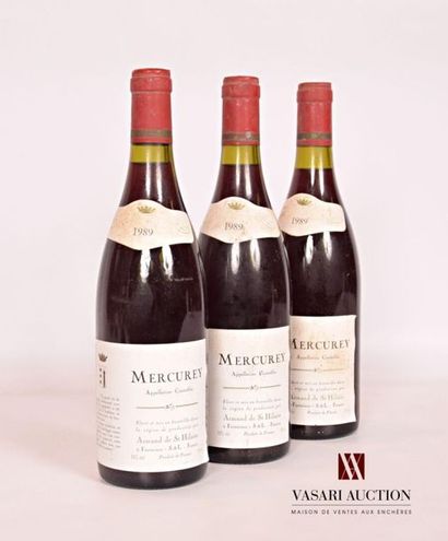 null 3 bouteilles	MERCUREY mise Armand de St Hilaire		1989
	Et. un peu tâchées. N...