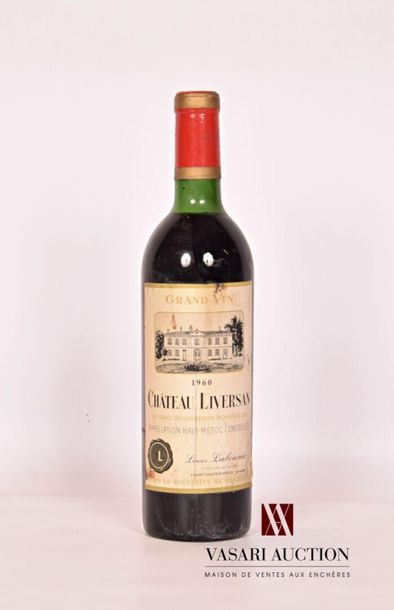null 1 bouteille	Château LIVERSAN 	Haut-Médoc	1960
	Et. fanée et tâchée. N : tout...