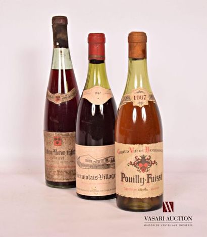 null Batch of 3 bottles including:
1 bottleCLAIRET Château MORON LAFITTE (Old bottle)Bordeaux...