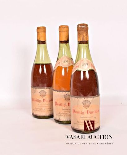 null 3 bouteilles	POUILLY VINZELLES mise Robert Halper		1959
	Et. fanées et tachées....