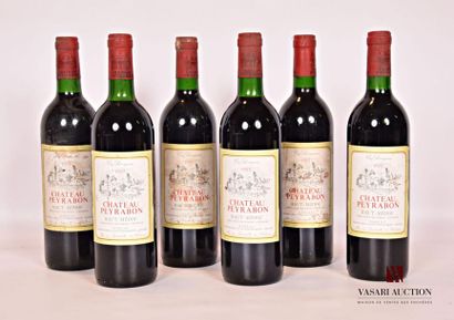 null 6 bouteilles	Château PEYRABON	Haut Médoc	1983
	Et.: 3 un peu tachées, 3 plus...