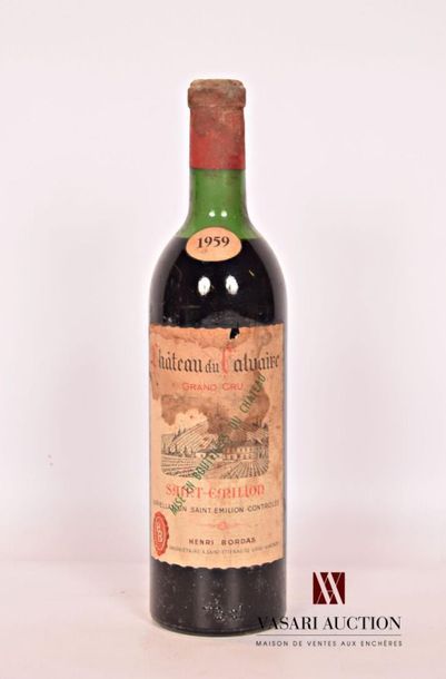 null 1 bottleChâteau DU CALUAIRESt Emilion Gc1959Et
. stained (1 tear). N: high ...