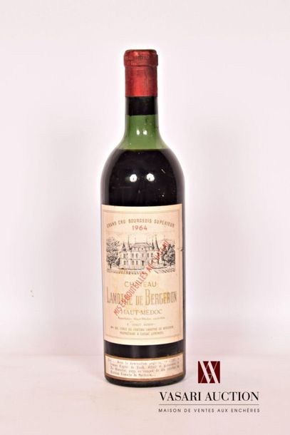 null 1 bouteille	Château LAMOTHE DE BERGERON	Haut Médoc	1964
	Et. un peu tachée....