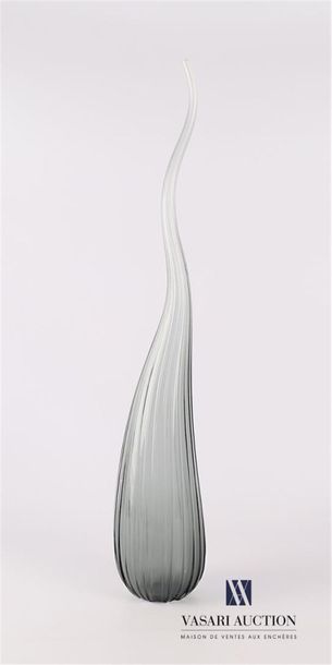 null SALVIATI
Vase soliflore model Aria in gray glass of piriform shape with long...