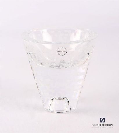 null SALVIATI
Glass candle-holder of conical shape with hollow decoration of frosted...