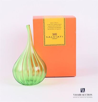 null SALVIATI Soliflore
vase model Drops in green tinted glass with piriform shape...