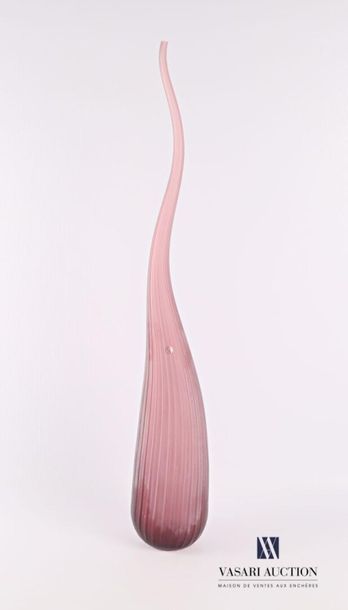 null SALVIATI
Vase soliflore model Aria Grande in sandblasted glass of mauve color...