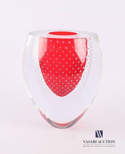 null SALVIATI
Vase en verre de forme ovoïde agémenté de bulles dans la masse, l'intérieur...