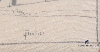 null FLOUTIER Louis (1882-1936)
La charrue
Dessin rehaussé à l'aquarelle sur tissu
Signé...