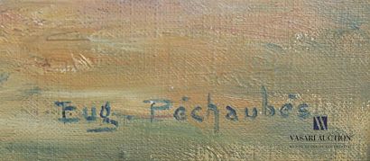 null PECHAUBES Eugène (1890-1967)
Course de steeple-chase
Oil on canvas
Signed lower...