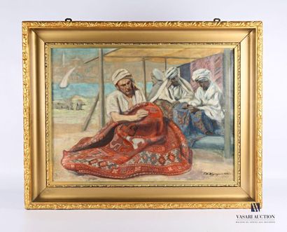 null WYGRZYWALSKI Feliks Kazimierz (1903-1966) Carpet
dealers in the desert
Oil on...