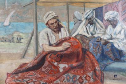 null WYGRZYWALSKI Feliks Kazimierz (1903-1966)
Marchands de tapis dans le désert
Huile...