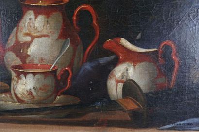 null French school of the XIXth century
Still life with Japanese porcelain tea service...