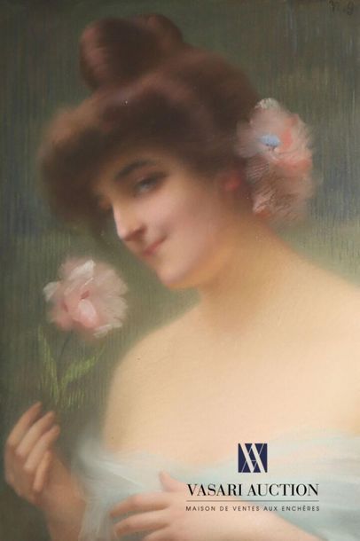 null BERINGIER G.N. (XIX-XXème)
Portrait de jeune femme à la fleur
Pastel
Signé en...