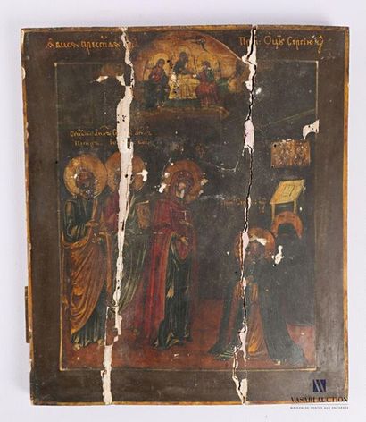 null École russe du XIXème siècle
La vierge et l'enfant Jésus - 
Deux icones en bois...